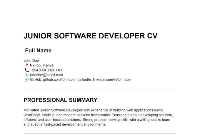 write a professional CV resume and cover letter